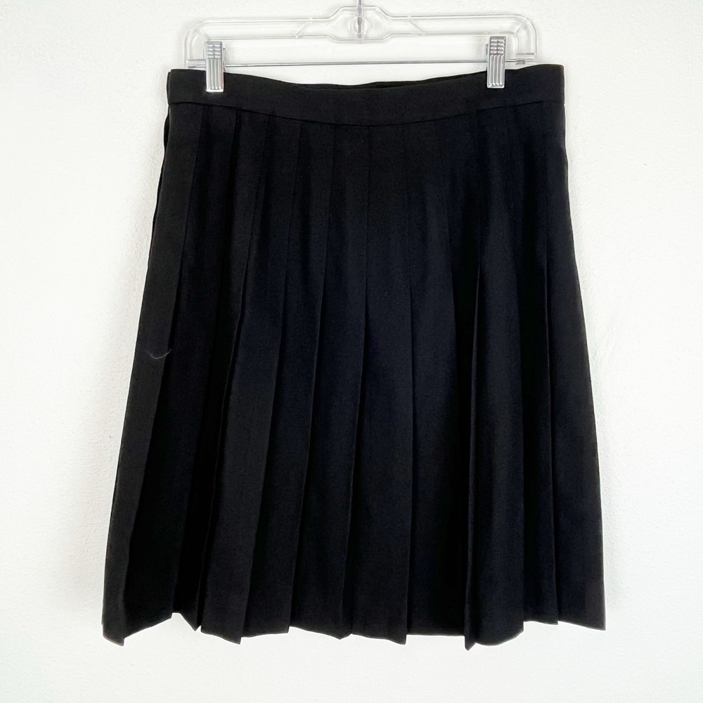 Vintage Wool Pleated Skirt Black - Picture 5 of 14